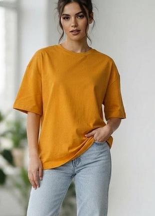 Базовая футболка оверсайз primark желтая коттоновая футболка с круглым вырезом