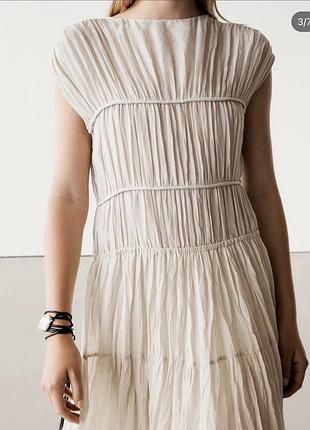 Ярусна сукня massimo dutti льон кропива 3
