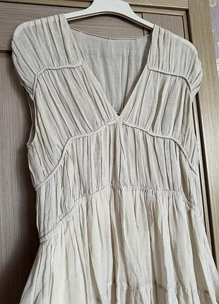 Ярусна сукня massimo dutti льон кропива 5