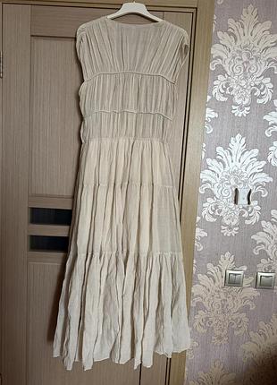 Ярусна сукня massimo dutti льон кропива 4