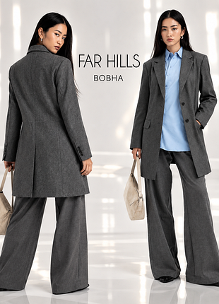 Far hills женский удлиненный шерстяной пиджак