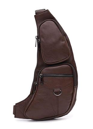 Мужской кожаный рюкзак через плечо keizer k13761br-brown 4485689