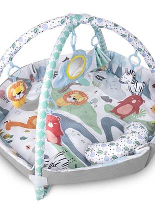 Игрушка коврик развивающий 0+ safari серый canpol babies (5901691872653)