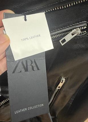 Шкіряна куртка-косуха zara 3