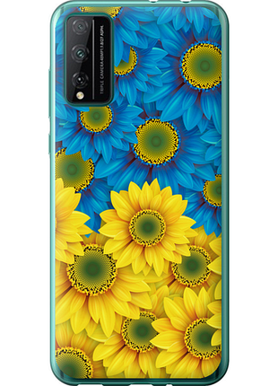 Чохол на huawei honor play 4t pro жовто-блакитні квіти "1048u-1914-851"