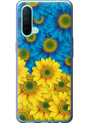 Чехол на oneplus nord ce желто-голубые цветы "1048u-2382-851"