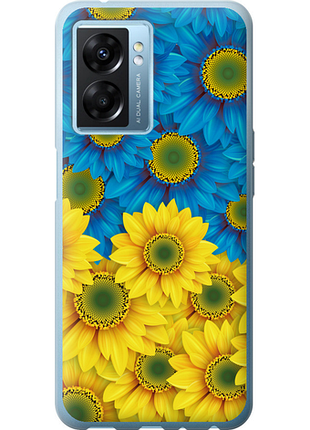 Чохол на oppo a77 5g жовто-блакитні квіти "1048u-1377-851"