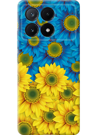 Чохол на xiaomi poco x6 pro жовто-блакитні квіти "1048u-3497-851"
