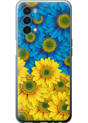 Чохол на oneplus nord n200 5g жовто-блакитні квіти "1048u-2956-851"