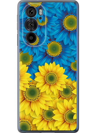 Чохол на motorola edge 30 pro жовто-блакитні квіти "1048u-2826-851"