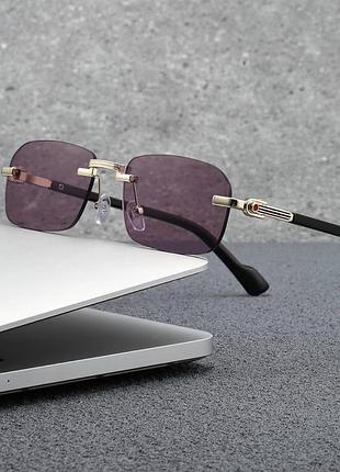 Сонцезахисні окуляри в стилі gucci purple безоправні uv400 унісекс класичні нові