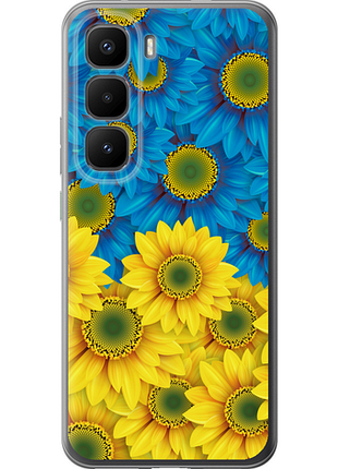 Чехол на infinix hot 60 pro+ желто-голубые цветы "1048u-4125-851"