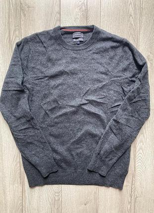Мужской шерстяной свитер джемпер howick m l шерсть ягненка lambswool графитовый серый