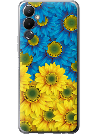Чехол на tecno pova 4 lg7n желто-голубые цветы "1048u-2967-851"