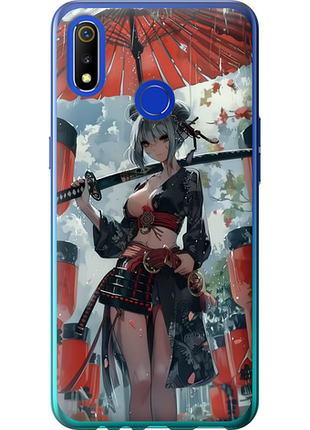 Чехол на realme 3 гейша-воин "6124u-1869-851"