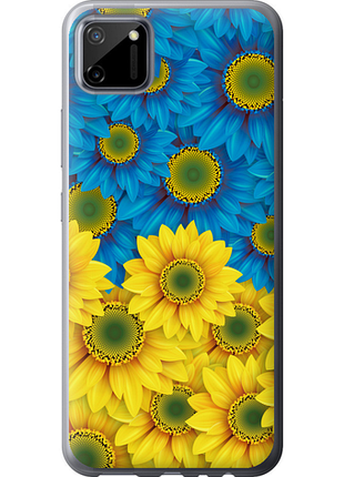 Чохол на realme c11 2020 жовто-блакитні квіти "1048u-2031-851"
