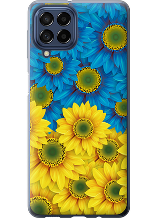 Чохол на samsung galaxy m53 m536b жовто-блакитні квіти "1048u-2608-851"