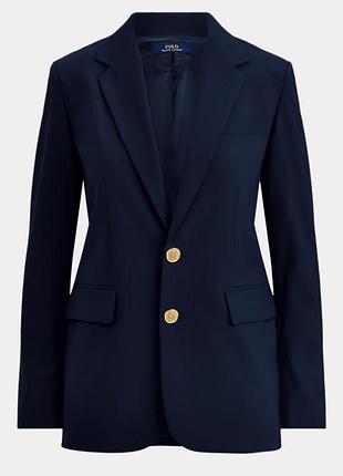 Темно-синій блейзер polo ralph lauren із виразними золотистими ґудзиками.