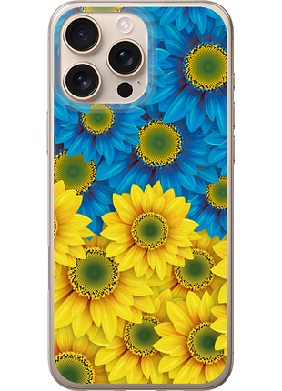Чохол на iphone 16 pro max жовто-блакитні квіти "1048u-3706-851"