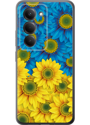 Чохол на xiaomi redmi 15 4g жовто-блакитні квіти "1048u-4136-851"