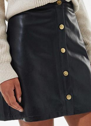 Чорна спідниця barbour/міні-спідниця на ґудзиках barbour international