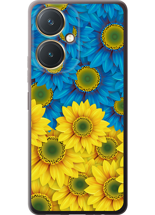Чохол на vivo y27 жовто-блакитні квіти "1048u-579-851"