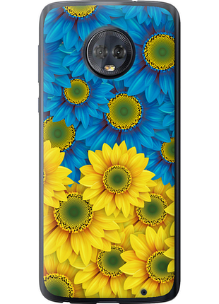 Чохол на motorola moto g6 plus жовто-блакитні квіти "1048u-976-851"