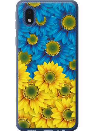 Чехол на samsung galaxy a01 core a013f желто-голубые цветы "1048u-2065-851"