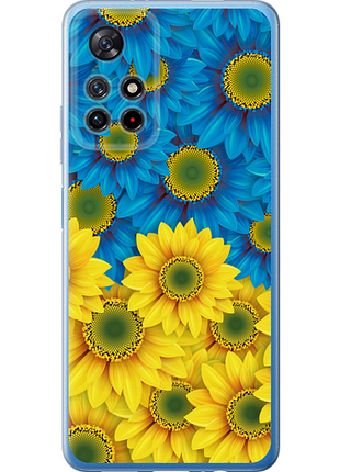 Чохол на xiaomi redmi note 11 5g жовто-блакитні квіти "1048u-3849-851"
