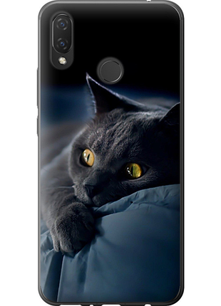 Чехол на huawei p smart plus дымчатый кот "825u-1555-851"