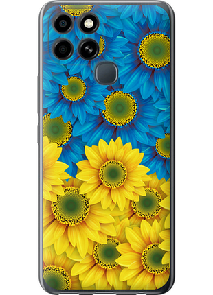 Чохол на infinix smart 6 жовто-блакитні квіти "1048u-2758-851"