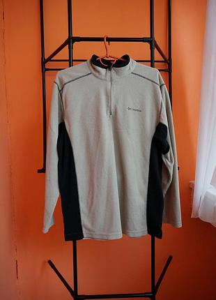 Columbia xl | бежевый флис с черными вставками
columbia fleece half-zip beige black