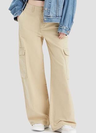 Жіночі бежеві карго baggy cargo levi’s w29 l32