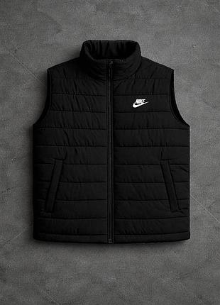 Чоловіча жилетка nike без капюшона чорна безрукавка найк весняна осінка m (b)