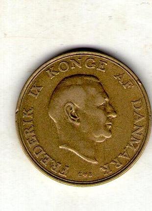 Данияпароноль фредерик ix 1 крона 1957 год алюминий-бронза, 6.5g, ø 25.5mm no2347