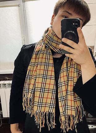 Шарф шерстяний burberry,в клітинку