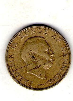 Данияпароноль фредерик ix 1 крона 1947 год алюминий-бронза, 6.5g, ø 25.5mm no2306