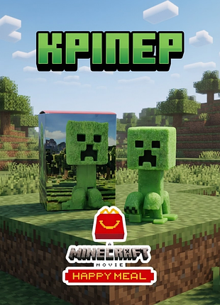 Фігурка кріпер minecraft (minecraft creeper) - mcdonald's happy meal майнкрафт макдональдс хеппі міл іграшка