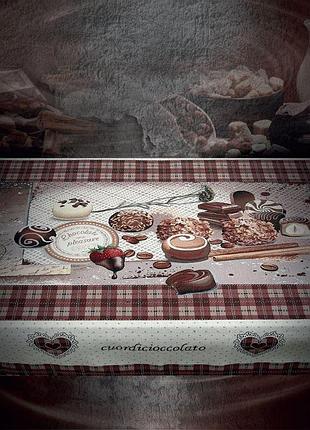 Скатерть гобеленовая коллекция "cuor di cioccolato" 140*140 см