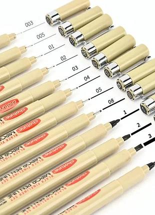 Уценка! набор линеров для рисования и графики 12 шт черный fineliner chotune