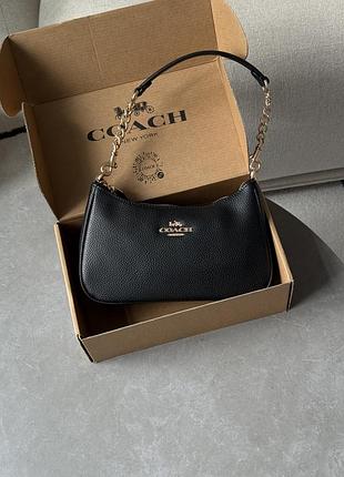 Сумка coach teri shoulder bag black/gold 2