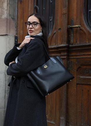 Сумка coach willow tote 34 in black 4
