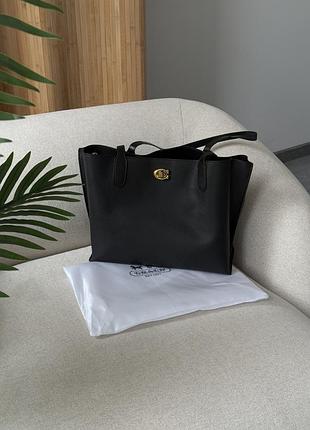 Сумка coach willow tote 34 in black 6