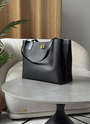 Сумка coach willow tote 34 in black 7