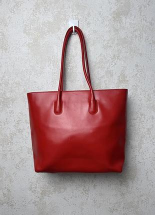 Жіноча шкіряна червона сумка furla