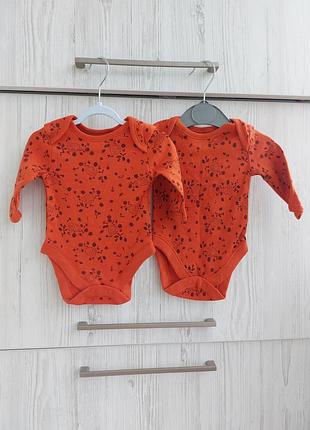 Набор 2шт боди длинный рукав tiny tatty teddy george на вес до 4.1кг