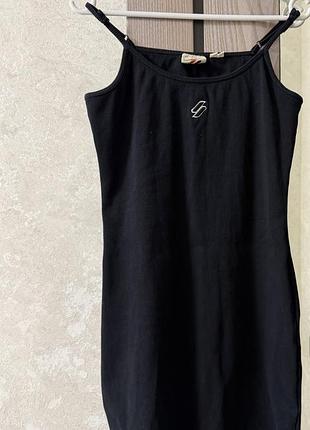 Жіноча чорна мінісукня superdry code essential strappy dress