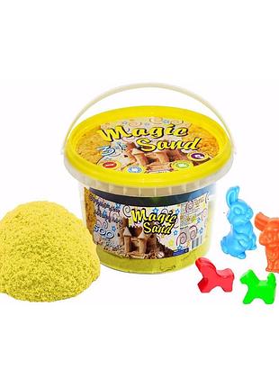 Кинетический песок strateg magic sand желтый в ведре 500г (371-6) 3832948