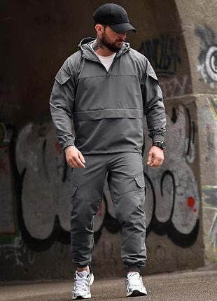 Спортивный костюм анорак si klan grey вт4663