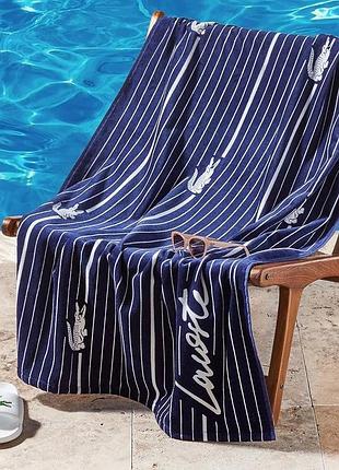 Пляжний рушник lacoste cotton beach towel лакосту